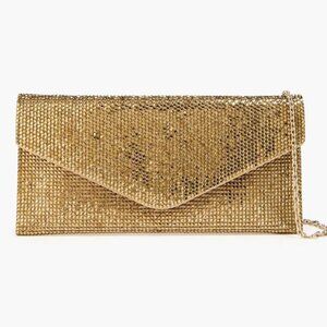 Judith Leiber Couture Crystal-embellished Satin Envelope Clutch